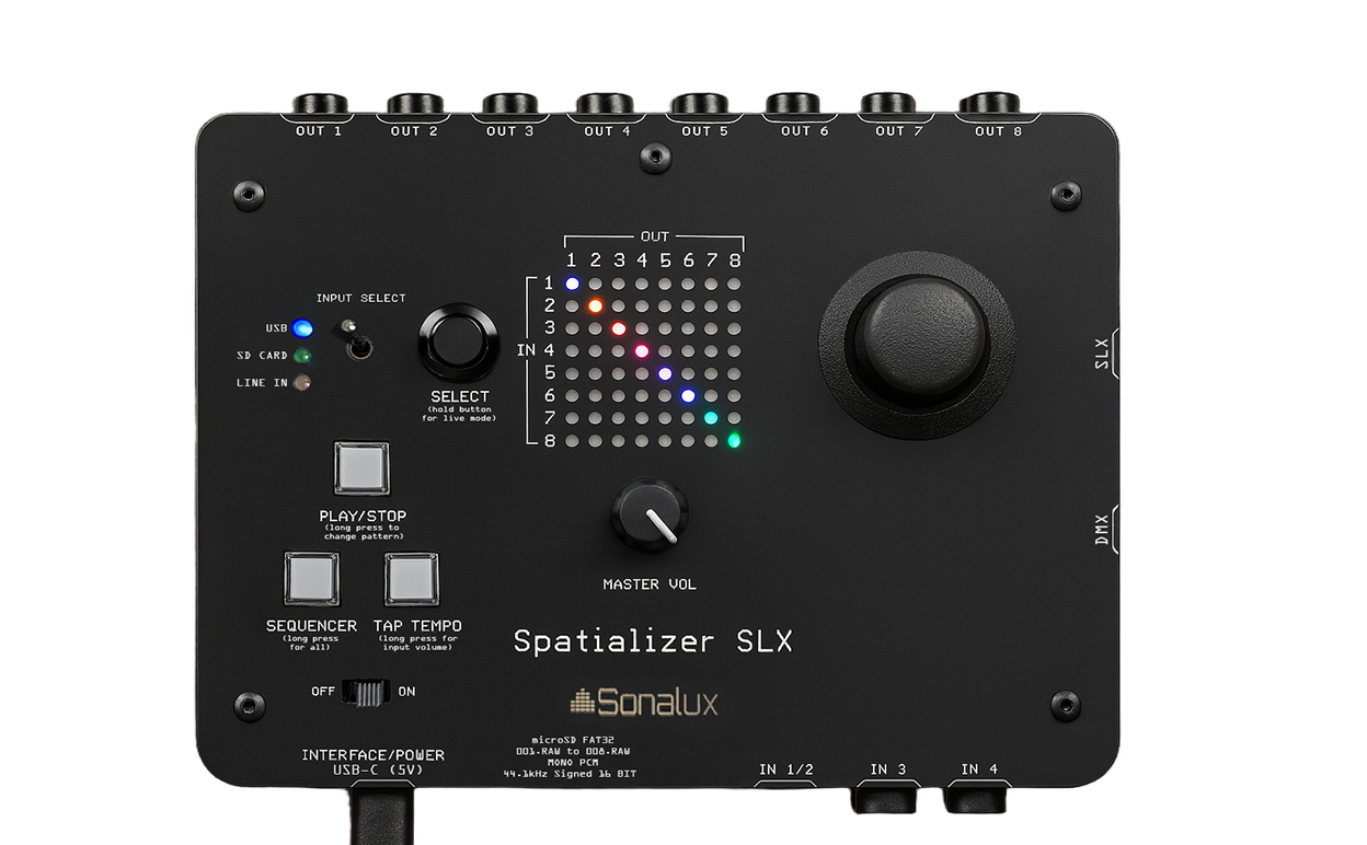 Spatializer SLX eight-channel spatial audio controller